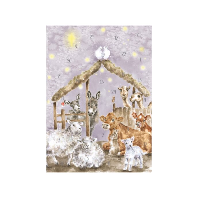 A4 Advent calendar with nativity scene